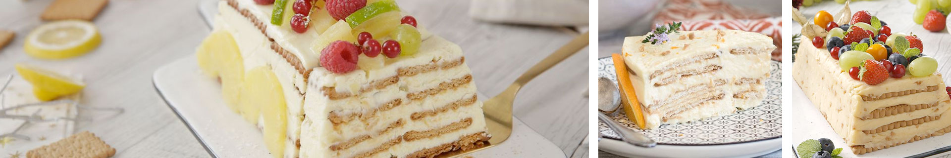 Tartas de leche condensada y galletas