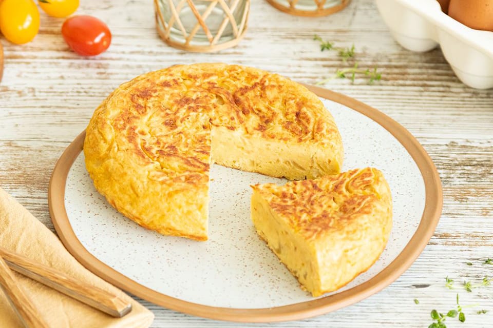 Tortilla de patatas con cebolla para dos
