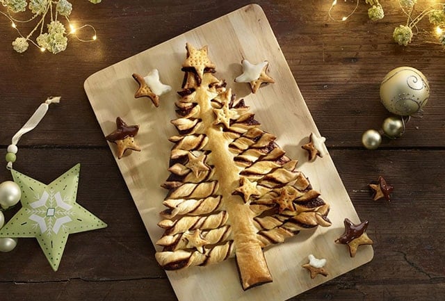 Árbol de Navidad con hojaldre