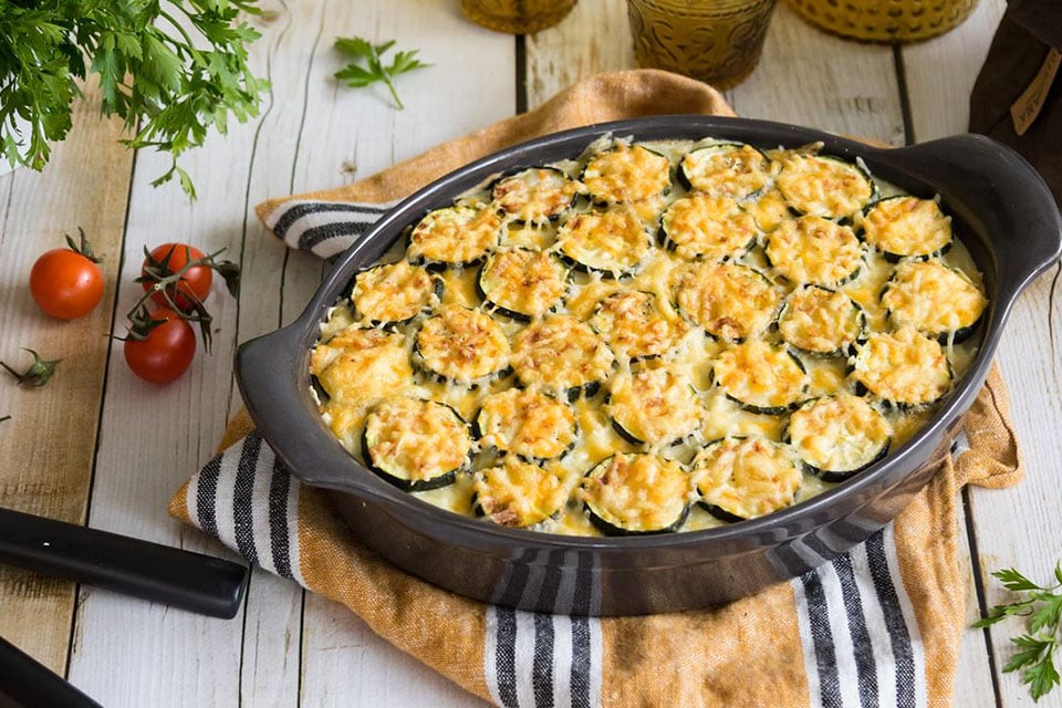 Gratén de patatas y calabacín