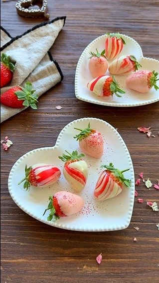 Fresas con chocolate blanco