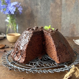 Pastel de chocolate y café al microondas