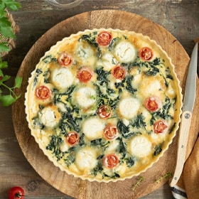 Quiche de espinacas y queso de cabra