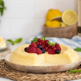 Tarta de queso y limón al microndas