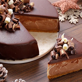 Tarta de queso marmolada a los tres chocolates