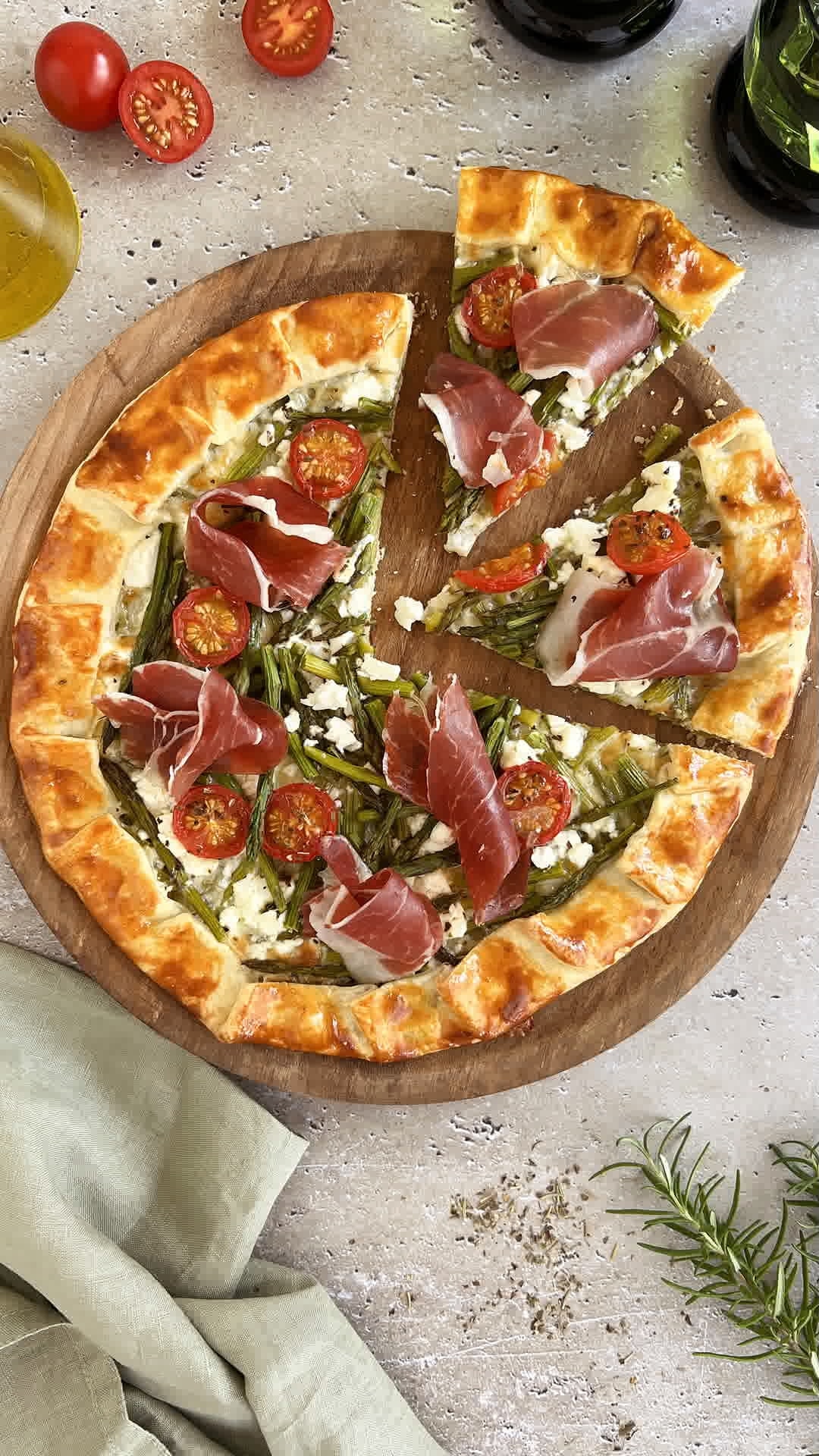 Galette de espárragos y jamón