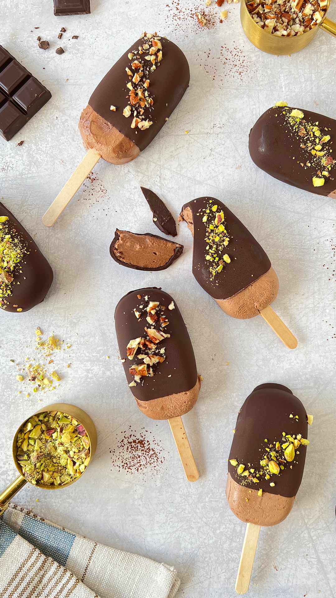 Polos de doble chocolate