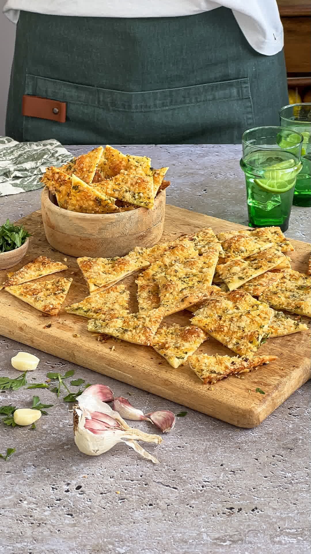 Pan de ajo con masa de pizza