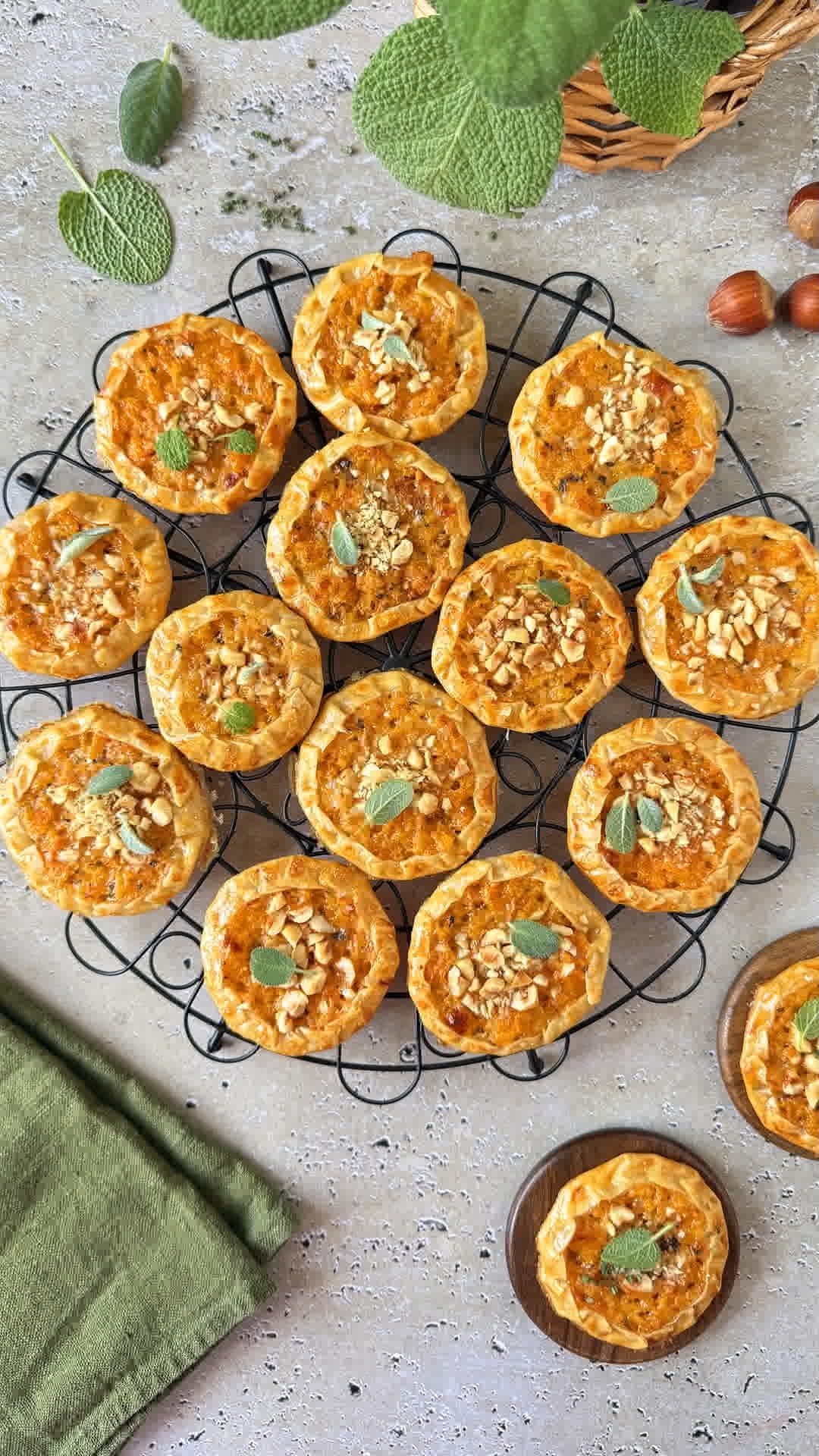 Mini galette de calabaza y parmesano