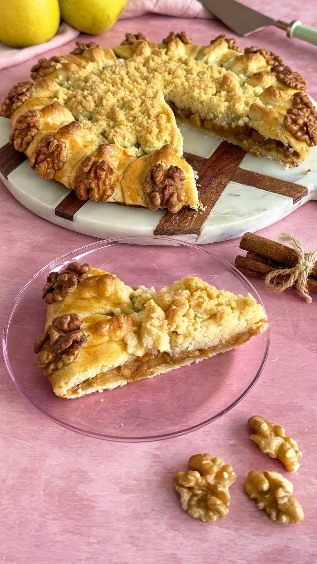 Tarta de manzana con crumble