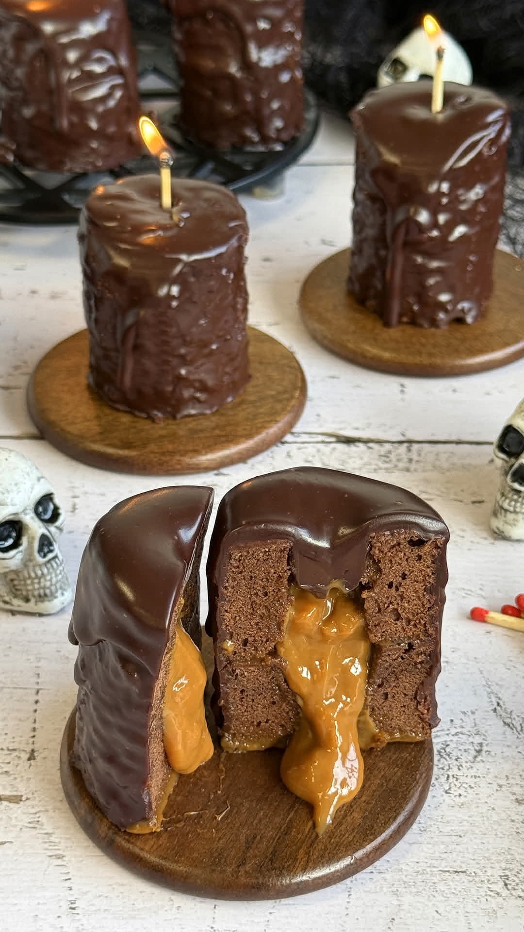 Velas rellenas de dulce de leche