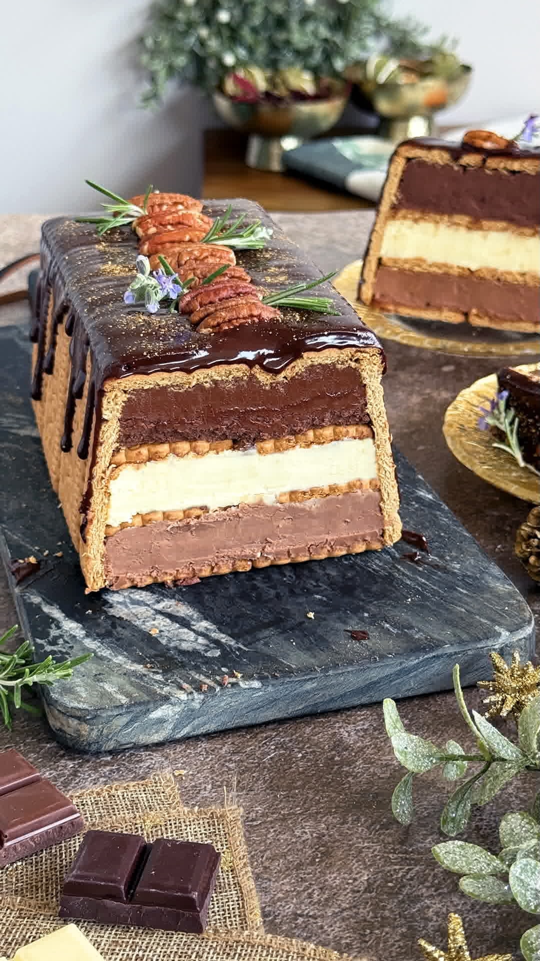 Tarta de galletas a los 3 chocolates