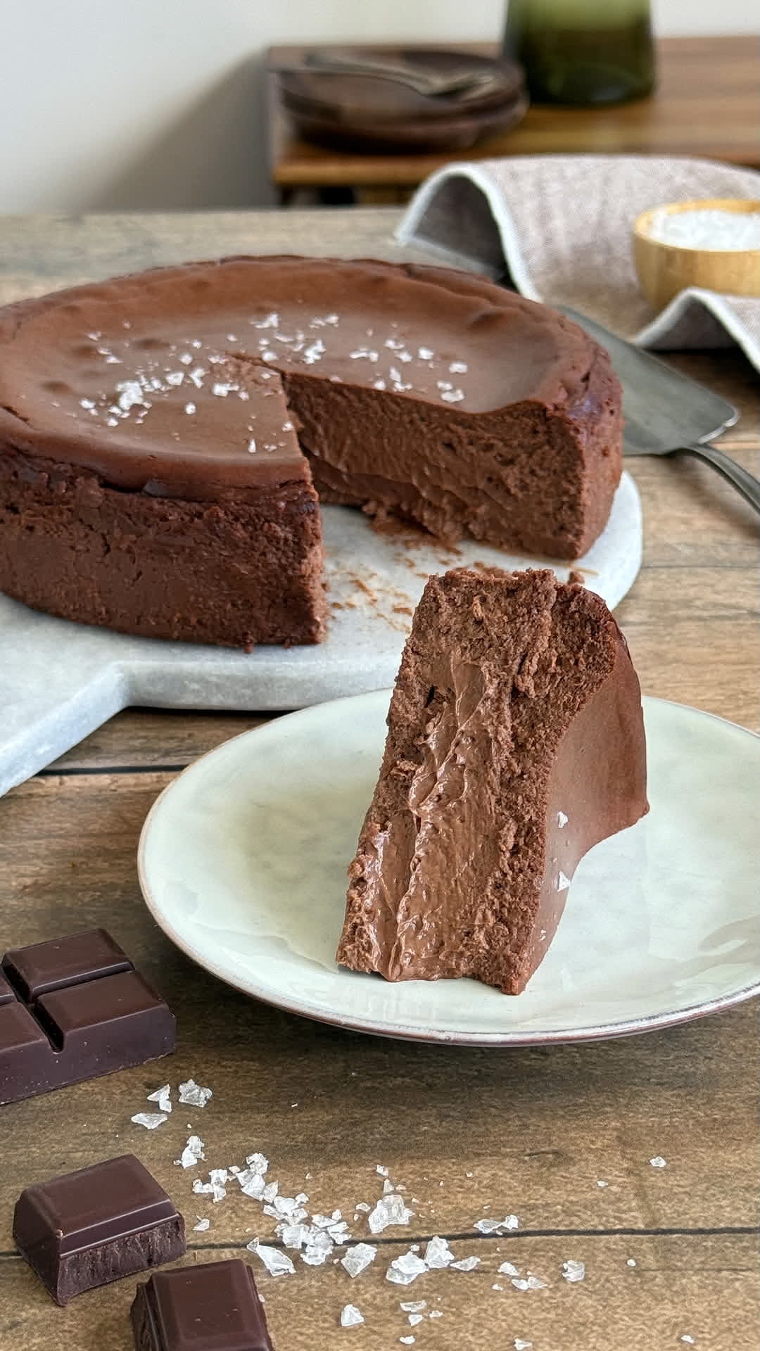 Tarta de queso con chocolate