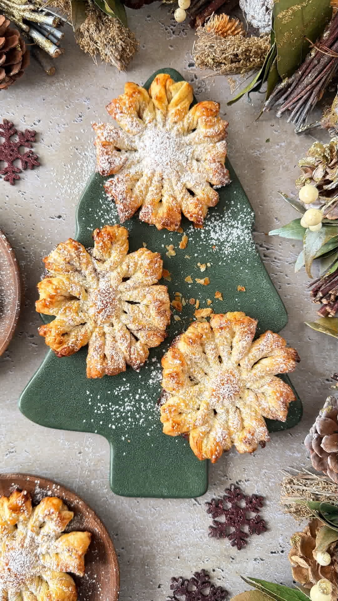 Copos de nieve de hojaldre