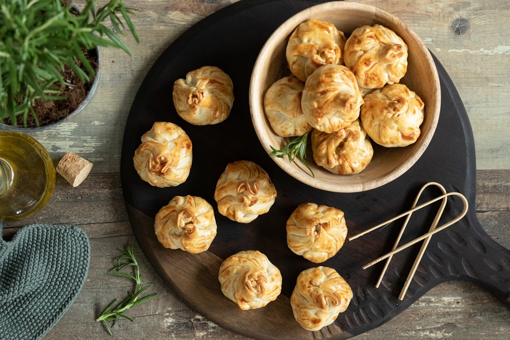 Saquitos de cordero asado