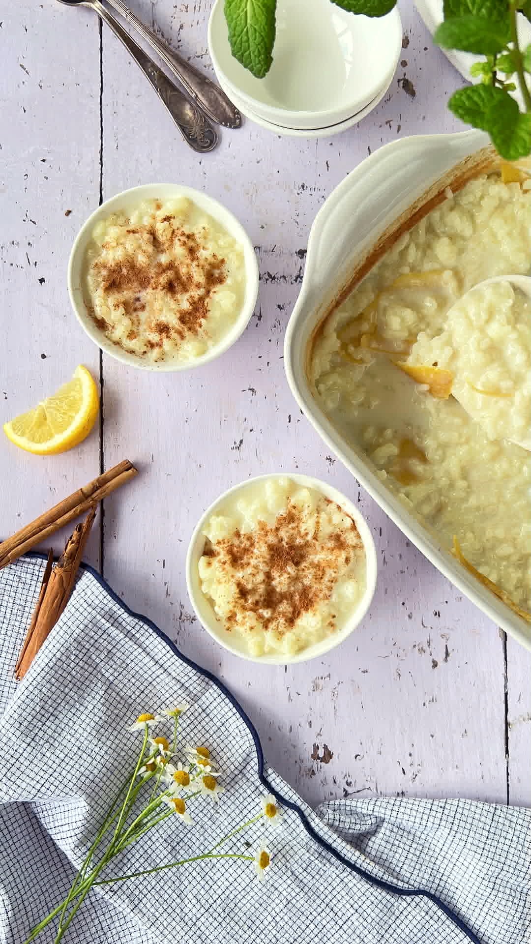 Arroz con leche al horno