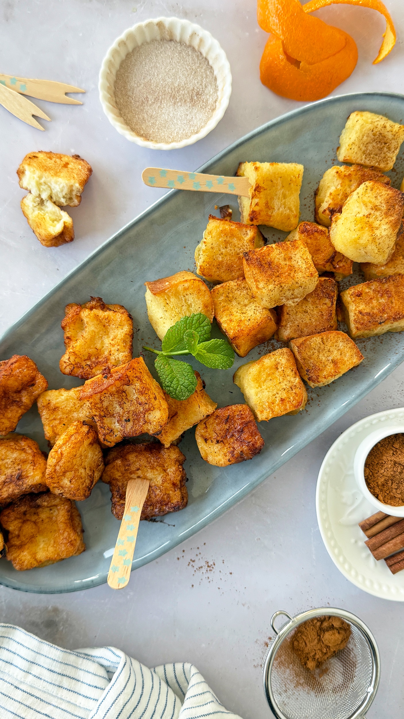 Mini torrijas en freidora de aire