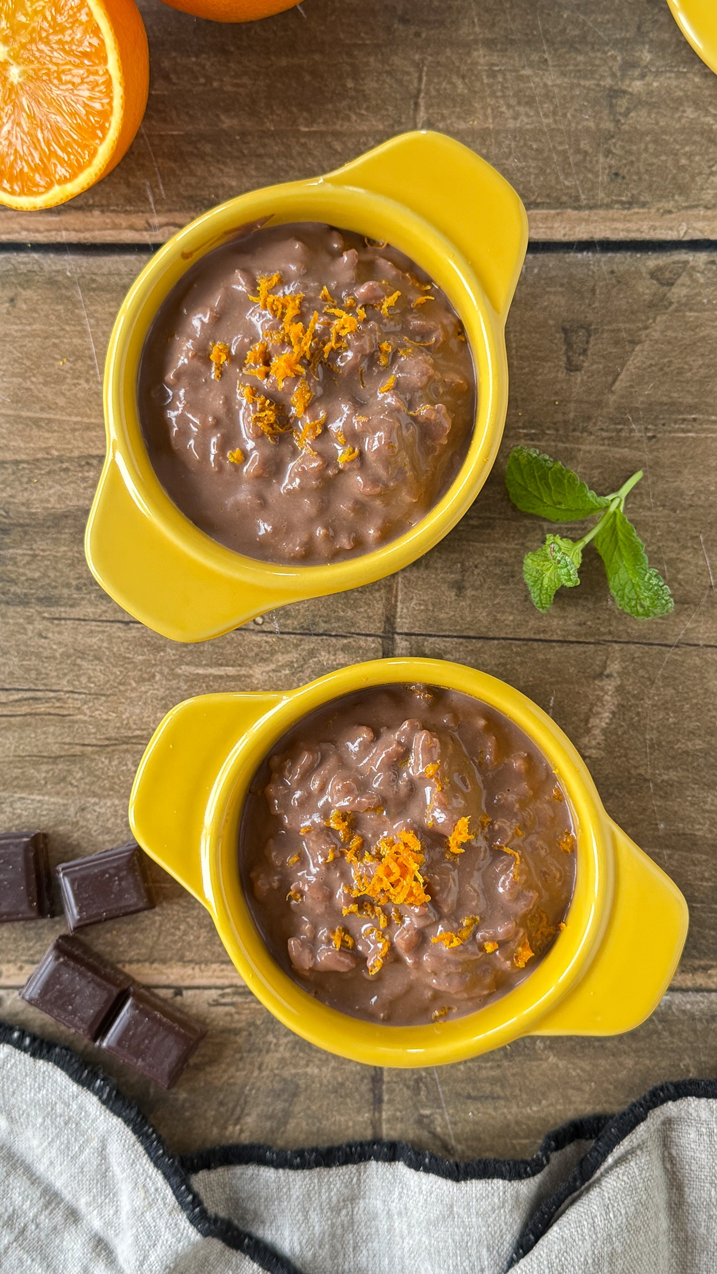 Arroz con leche al chocolate en freidora de aire