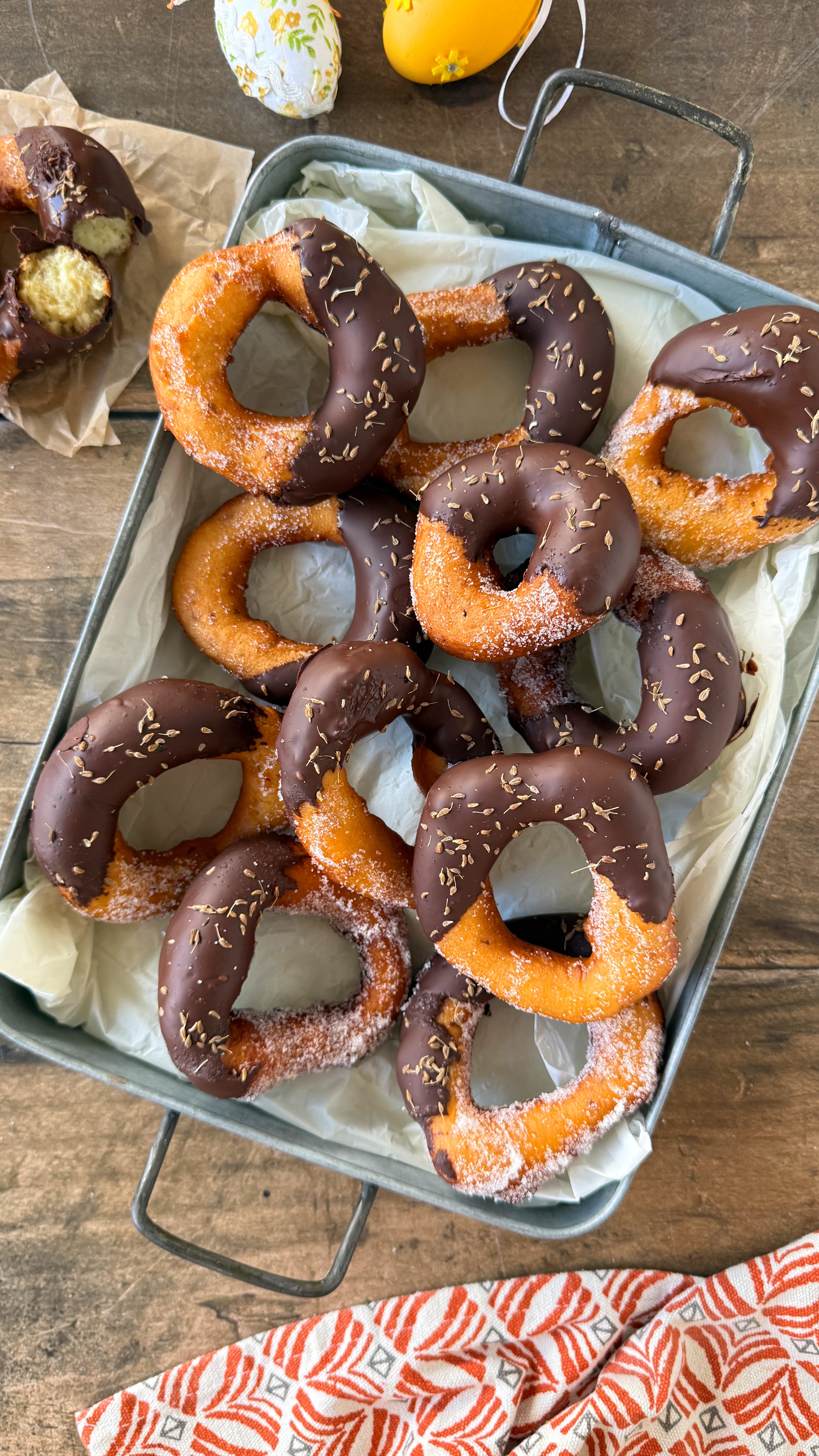 Rosquillas de anís con chocolate