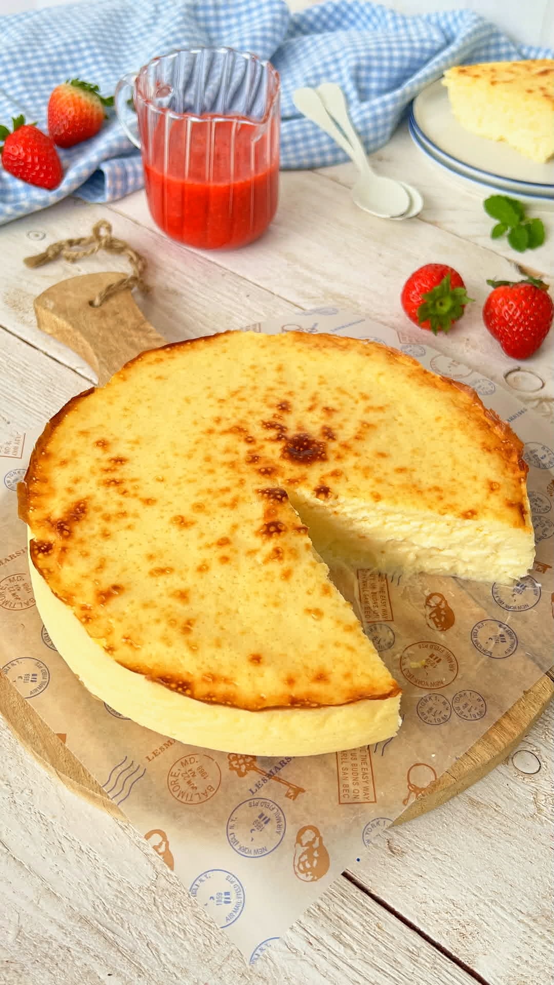 Tarta de queso y limón en freidora de aire