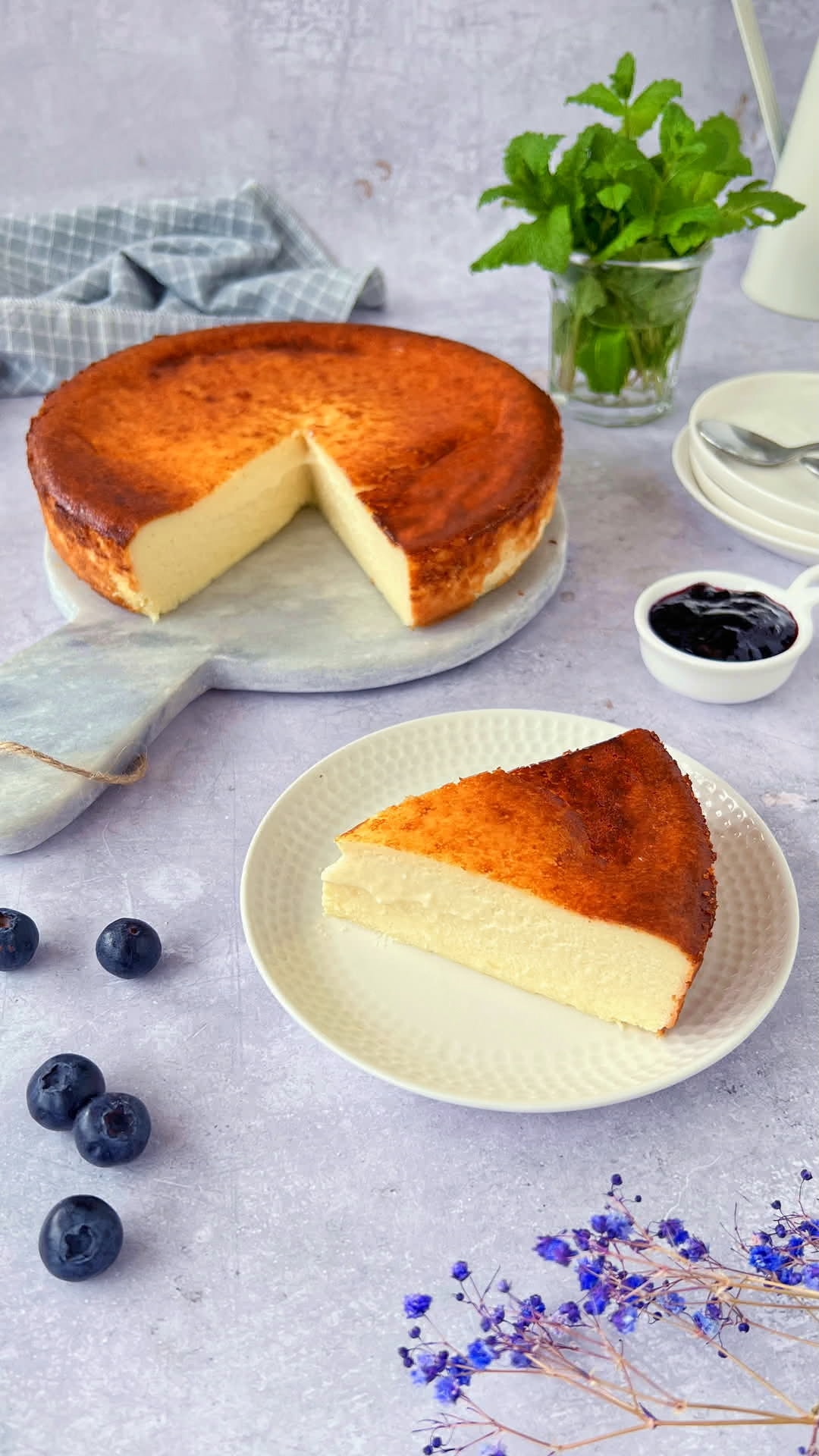 Tarta de requesón en freidora de aire