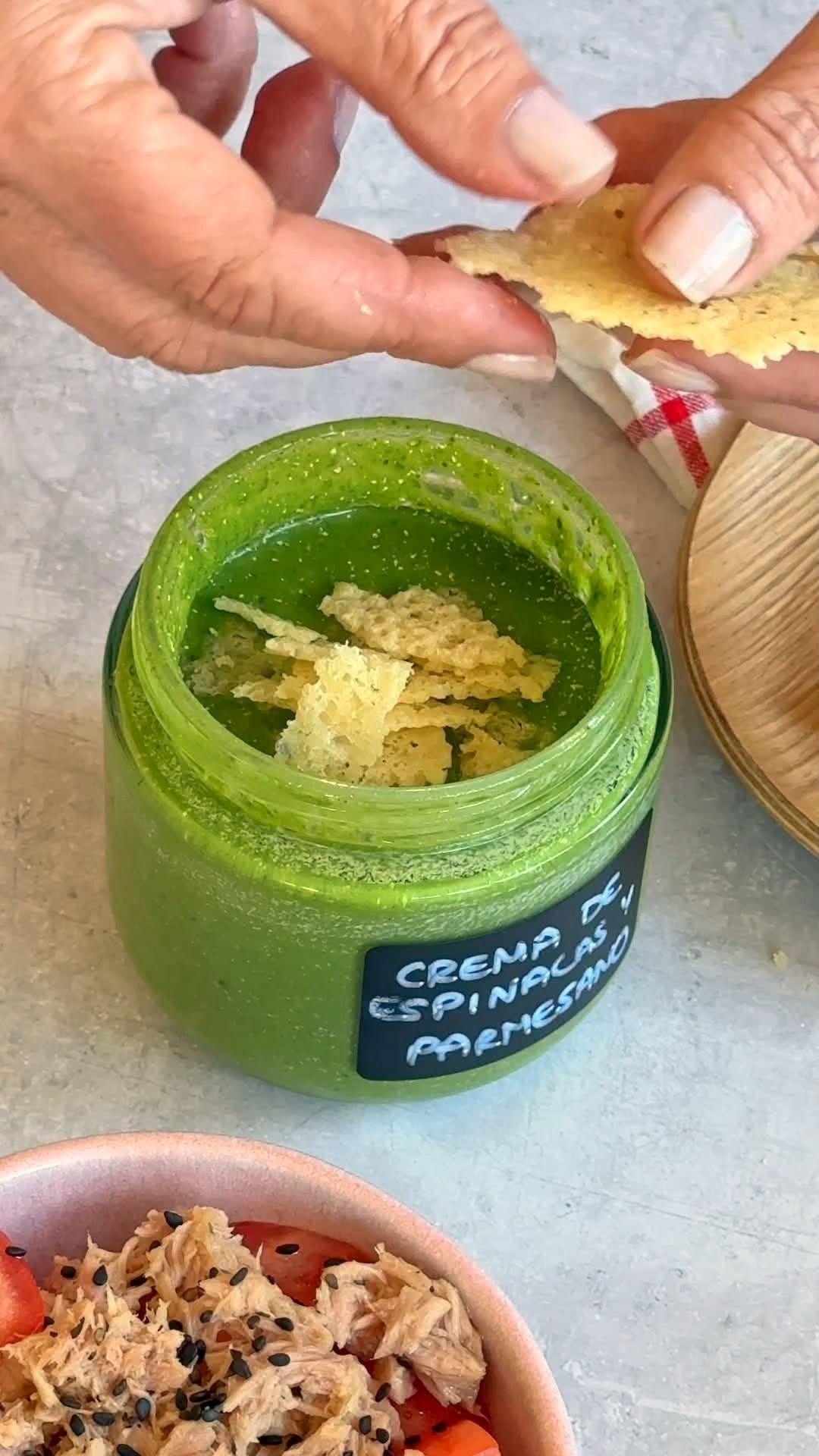 Crema de espinacas y parmesano