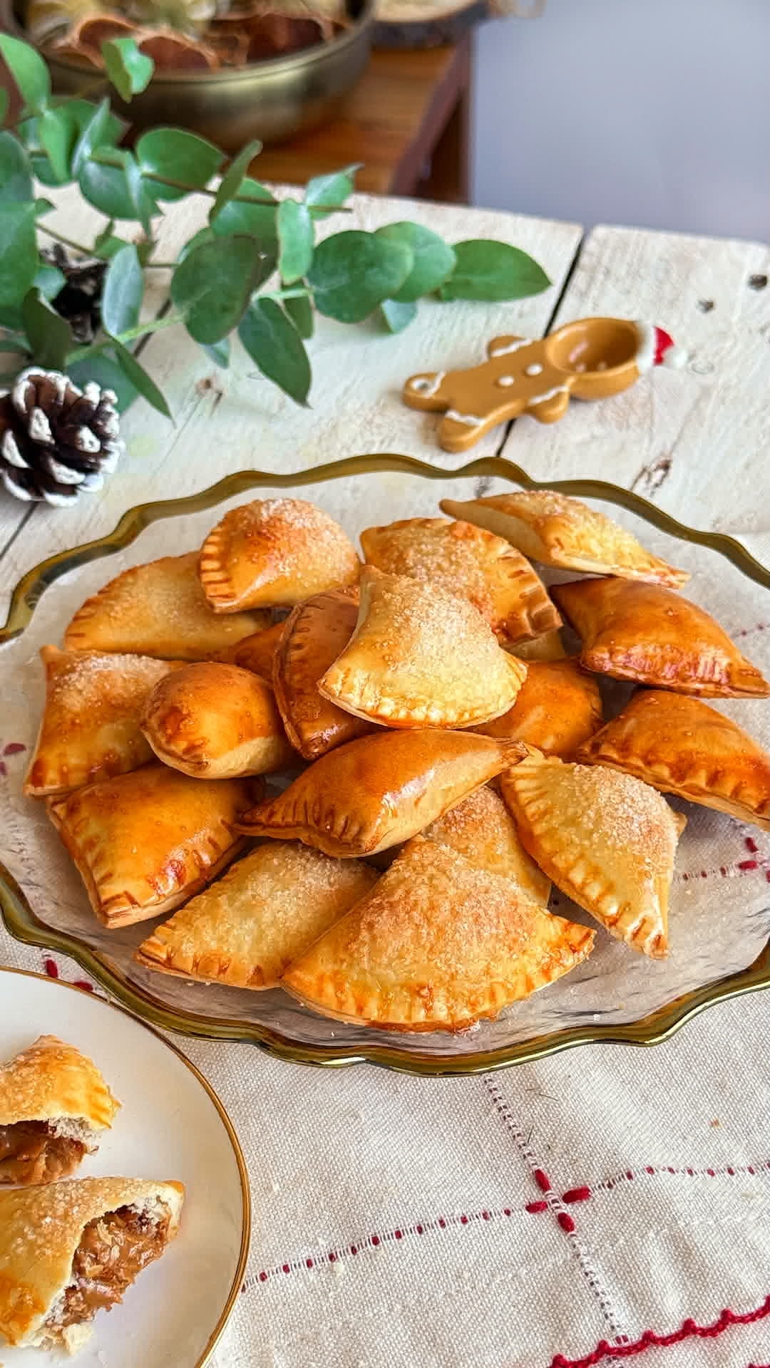 Abanicos con obleas dulces y crema Biscoff