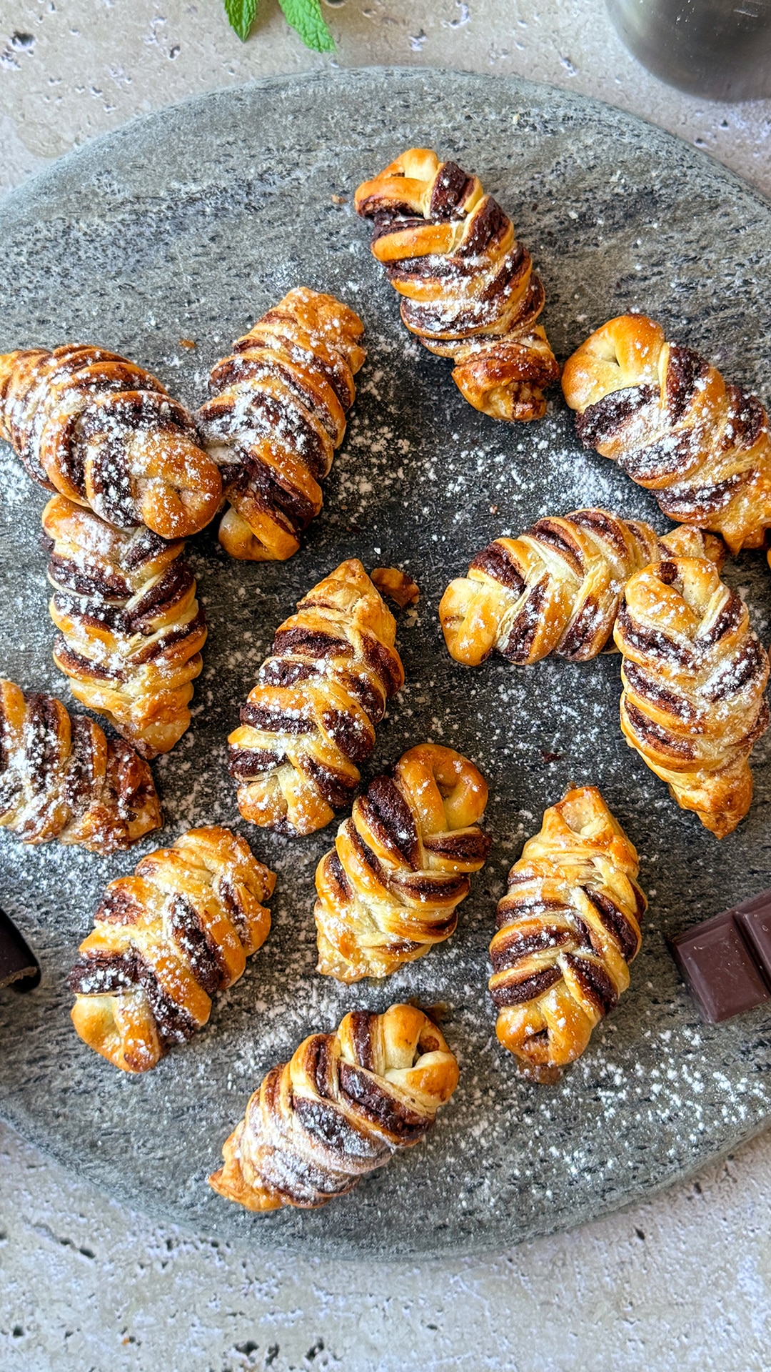 Espigas de hojaldre y chocolate