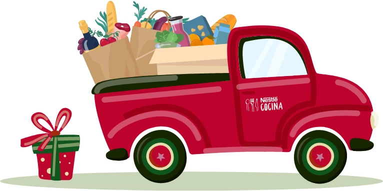 Camioneta cargada de regalos